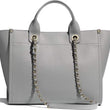 Chanel Deauville Fabric Tote Gray best quality