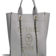 Chanel Deauville Fabric Tote Gray best quality