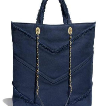 Chanel Large Shopping Bag Blue (30cm)