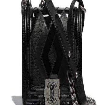 Chanel Boy Medium Handbag Lambskin Black