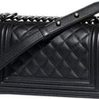 Small Boy Chanel Handbag Black-Silver