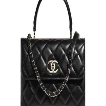 Chanel Small Flap Bag With Top Handle Black-Ruthenium