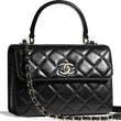 Chanel Small Flap Bag With Top Handle Black-Ruthenium