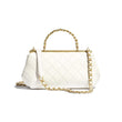 Chanel Small Flap Bag With Top Handle White