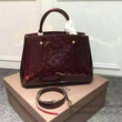 LV Montaigne BB Tote Bag Monogram Vernis Amarante