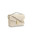 LV Pochette Metis Monogram Empreinte Leather Creme
