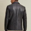 Two Button Genuine Leather Blazer