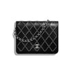 Chanel Wallet On Chain – WOC Grained Quilted Calfskin Black Studded