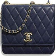 Chanel Wallet On Chain – WOC Classic Caviar Gold-Toned Metal Dark Grey