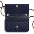 Chanel Wallet On Chain – WOC Classic Caviar Gold-Toned Metal Dark Grey