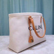 Celine Horizontal Cabas Celine In Canvas With Celine Print And Calfskin