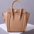 Celine Mini Luggage Handbag Drummed Calfskin Brown