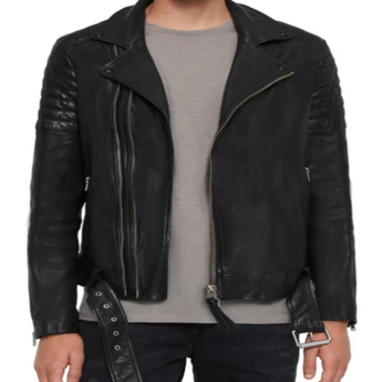 Bolt Slim Fit Leather Biker Jacket